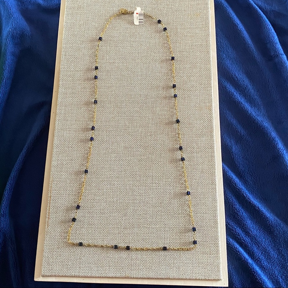 Brass NWT Waxing Poetic necklace. Blue beads.